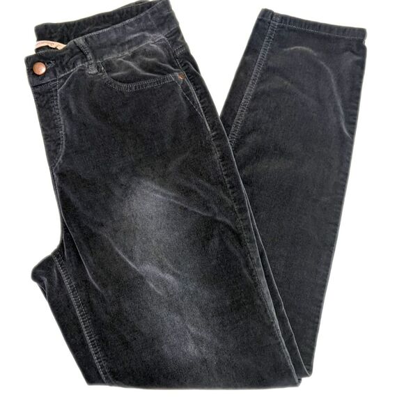 Soft Surroundings charcoal gray velvet skinny jeans, stretch, soft, Medium - Picture 1 of 7